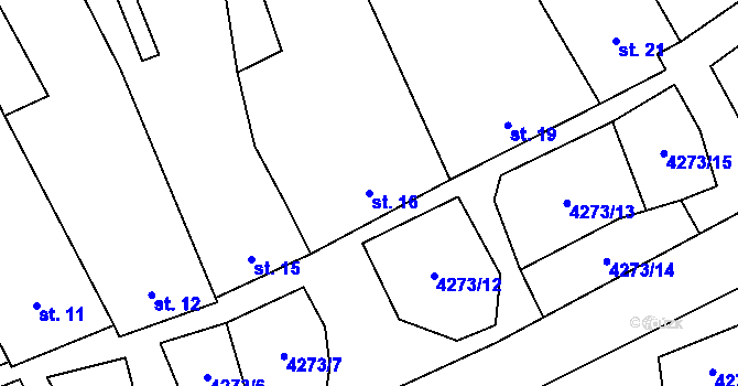Parcela st. 16 v KÚ Loukov u Bystřice pod Hostýnem, Katastrální mapa