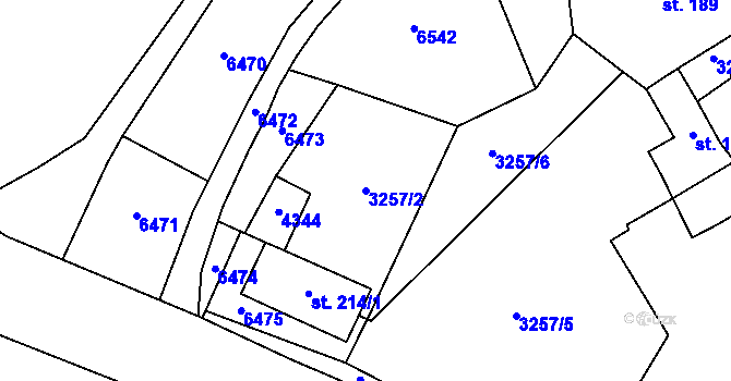 Parcela st. 3257/2 v KÚ Loukov u Bystřice pod Hostýnem, Katastrální mapa