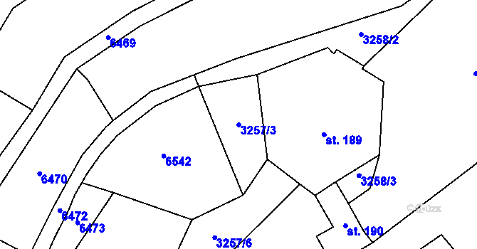 Parcela st. 3257/3 v KÚ Loukov u Bystřice pod Hostýnem, Katastrální mapa