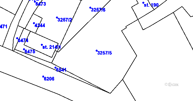 Parcela st. 3257/5 v KÚ Loukov u Bystřice pod Hostýnem, Katastrální mapa