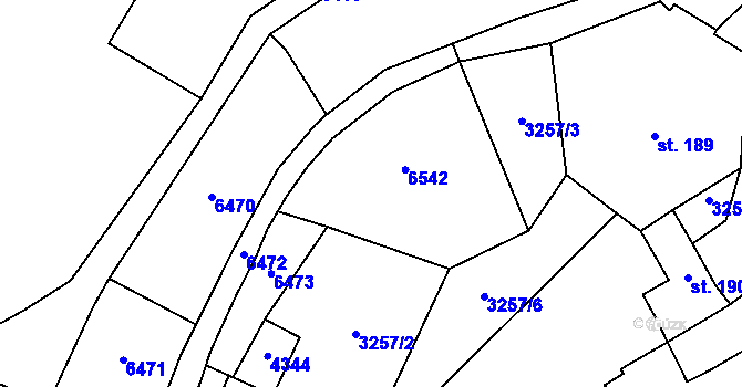 Parcela st. 3257/8 v KÚ Loukov u Bystřice pod Hostýnem, Katastrální mapa