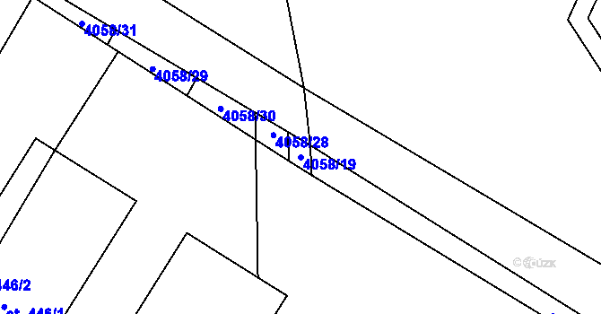 Parcela st. 4058/19 v KÚ Loukov u Bystřice pod Hostýnem, Katastrální mapa