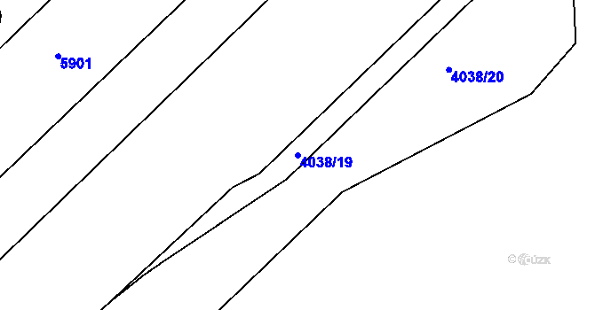 Parcela st. 4038/19 v KÚ Loukov u Bystřice pod Hostýnem, Katastrální mapa
