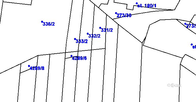 Parcela st. 4289/3 v KÚ Loukov u Bystřice pod Hostýnem, Katastrální mapa