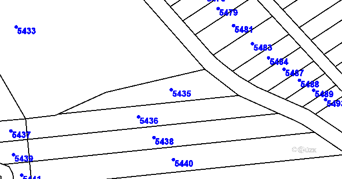 Parcela st. 5435 v KÚ Loukov u Bystřice pod Hostýnem, Katastrální mapa