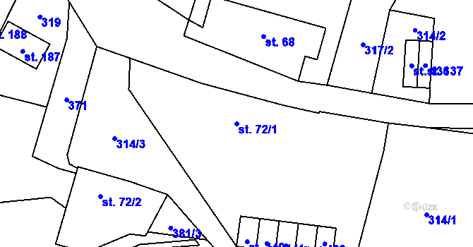 Parcela st. 72/1 v KÚ Loukovec, Katastrální mapa