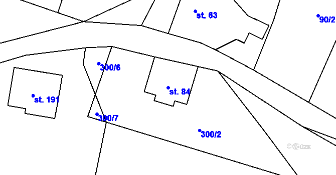 Parcela st. 84 v KÚ Loukovec, Katastrální mapa