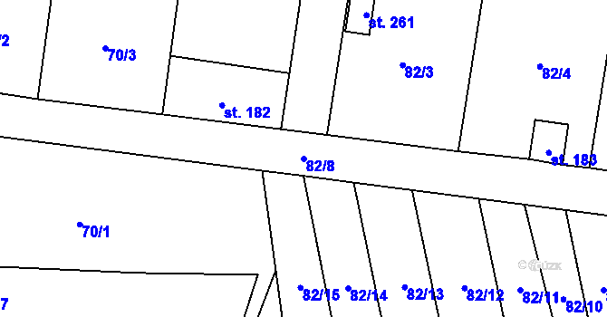 Parcela st. 82/8 v KÚ Loukovec, Katastrální mapa