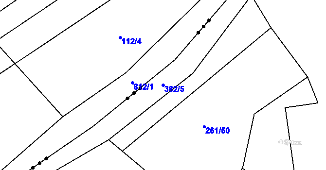 Parcela st. 382/5 v KÚ Loukovec, Katastrální mapa