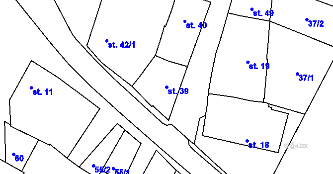 Parcela st. 39 v KÚ Loukovice, Katastrální mapa