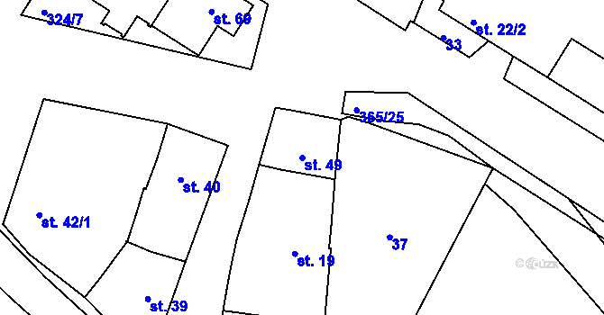 Parcela st. 49 v KÚ Loukovice, Katastrální mapa