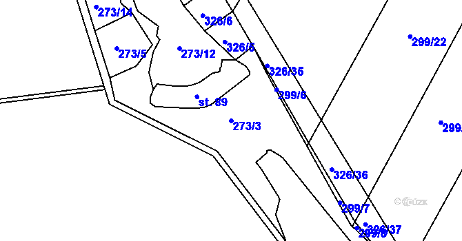 Parcela st. 273/3 v KÚ Loukovice, Katastrální mapa