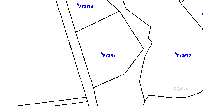 Parcela st. 273/5 v KÚ Loukovice, Katastrální mapa