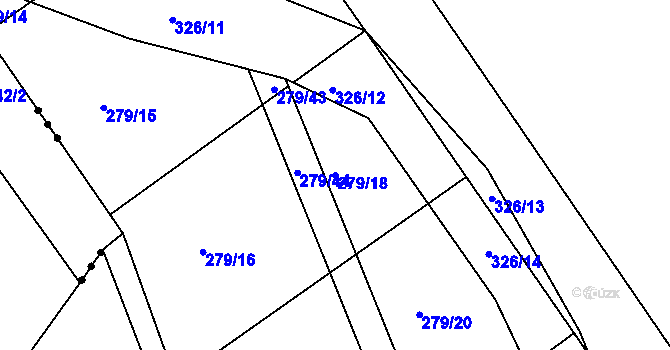 Parcela st. 279/18 v KÚ Loukovice, Katastrální mapa