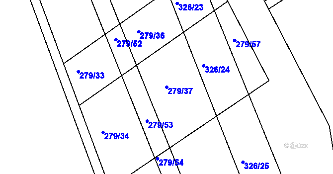 Parcela st. 279/37 v KÚ Loukovice, Katastrální mapa