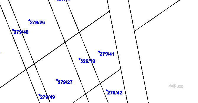 Parcela st. 279/41 v KÚ Loukovice, Katastrální mapa