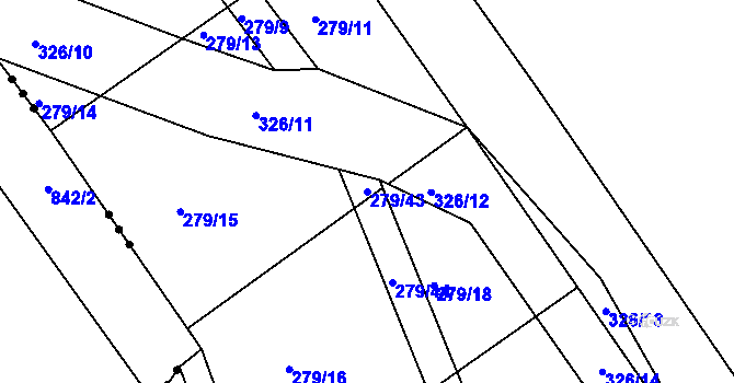 Parcela st. 279/43 v KÚ Loukovice, Katastrální mapa