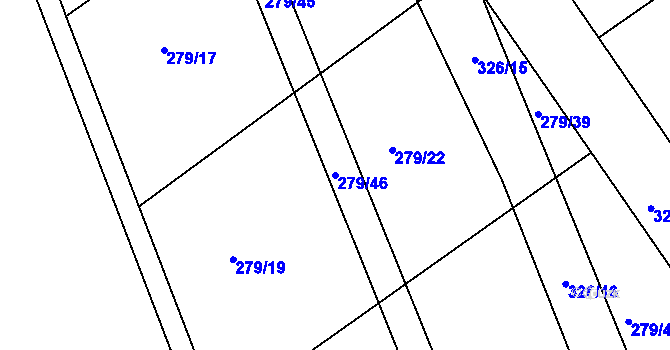 Parcela st. 279/46 v KÚ Loukovice, Katastrální mapa