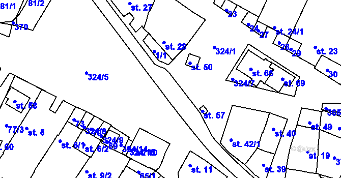 Parcela st. 328/1 v KÚ Loukovice, Katastrální mapa