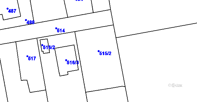 Parcela st. 515/2 v KÚ Louky nad Olší, Katastrální mapa
