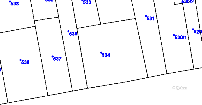 Parcela st. 534 v KÚ Louky nad Olší, Katastrální mapa
