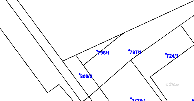 Parcela st. 798/1 v KÚ Louky nad Olší, Katastrální mapa