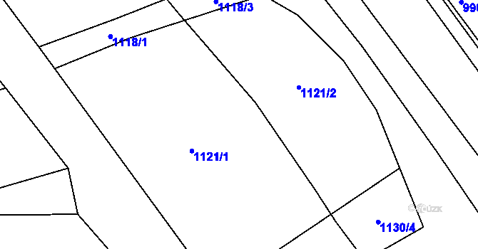 Parcela st. 1121 v KÚ Louky nad Olší, Katastrální mapa