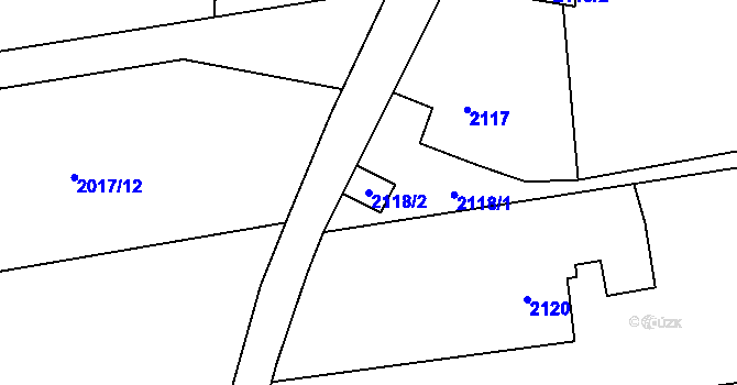 Parcela st. 2118/2 v KÚ Louky nad Olší, Katastrální mapa
