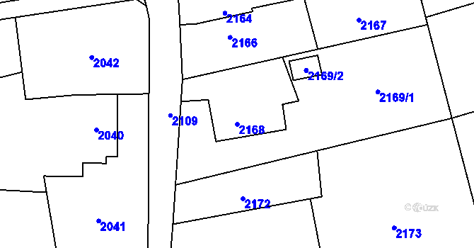Parcela st. 2168 v KÚ Louky nad Olší, Katastrální mapa