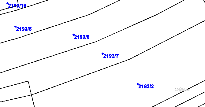 Parcela st. 2193/7 v KÚ Louky nad Olší, Katastrální mapa
