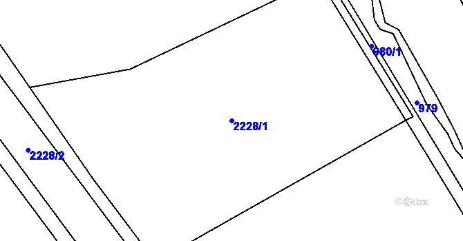 Parcela st. 2228/1 v KÚ Louky nad Olší, Katastrální mapa