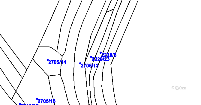 Parcela st. 2228/5 v KÚ Louky nad Olší, Katastrální mapa
