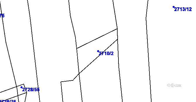 Parcela st. 2710/2 v KÚ Louky nad Olší, Katastrální mapa