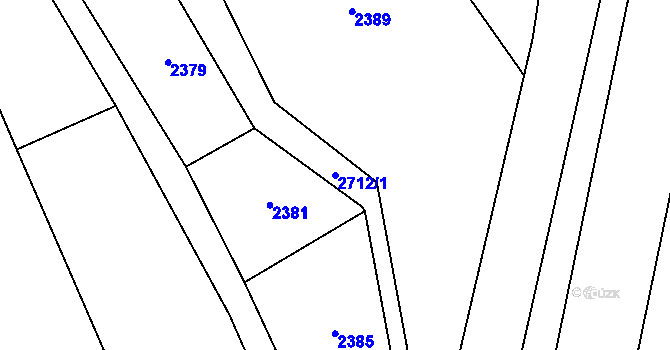 Parcela st. 2712/1 v KÚ Louky nad Olší, Katastrální mapa