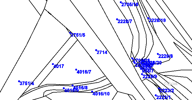 Parcela st. 2714 v KÚ Louky nad Olší, Katastrální mapa