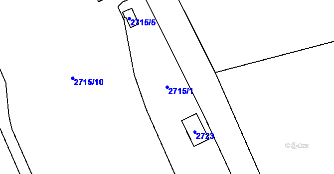 Parcela st. 2715/1 v KÚ Louky nad Olší, Katastrální mapa