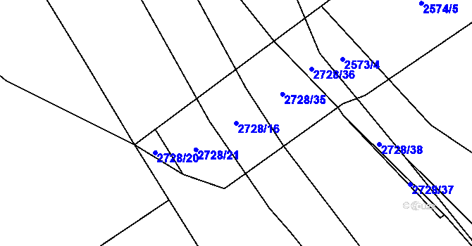 Parcela st. 2728/16 v KÚ Louky nad Olší, Katastrální mapa