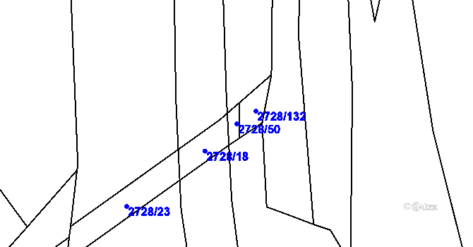 Parcela st. 2728/50 v KÚ Louky nad Olší, Katastrální mapa