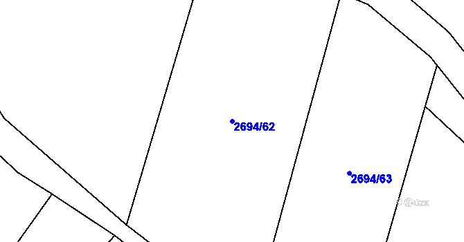 Parcela st. 2694/62 v KÚ Louky nad Olší, Katastrální mapa