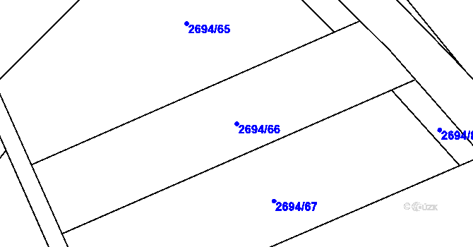 Parcela st. 2694/66 v KÚ Louky nad Olší, Katastrální mapa