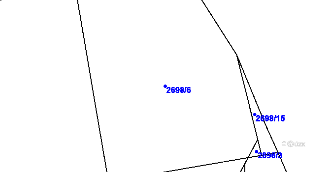 Parcela st. 2698/6 v KÚ Louky nad Olší, Katastrální mapa