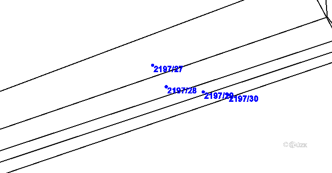 Parcela st. 2197/28 v KÚ Louky nad Olší, Katastrální mapa