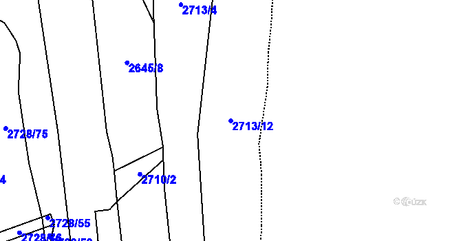 Parcela st. 2713/12 v KÚ Louky nad Olší, Katastrální mapa