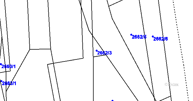 Parcela st. 2662/3 v KÚ Louky nad Olší, Katastrální mapa