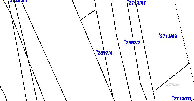 Parcela st. 2597/4 v KÚ Louky nad Olší, Katastrální mapa