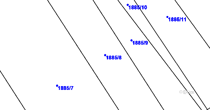 Parcela st. 1885/8 v KÚ Louky nad Olší, Katastrální mapa