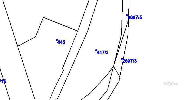Parcela st. 447/2 v KÚ Louky nad Olší, Katastrální mapa