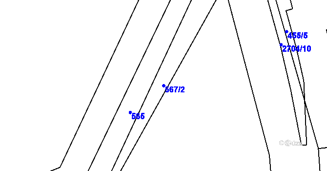 Parcela st. 567/2 v KÚ Louky nad Olší, Katastrální mapa