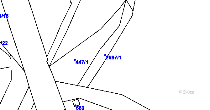 Parcela st. 2697/1 v KÚ Louky nad Olší, Katastrální mapa