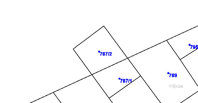 Parcela st. 787/2 v KÚ Louky nad Olší, Katastrální mapa